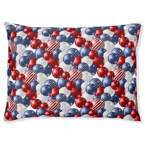 PATRIOTIC WHITE PATTERNED PET BED