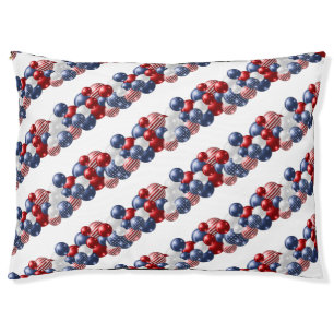 PATRIOTIC WHITE PET BED