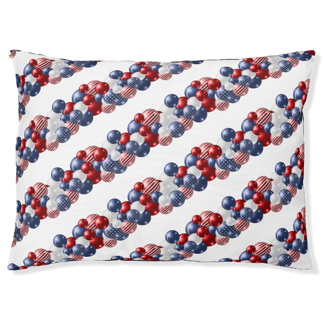 PATRIOTIC WHITE PET BED (Front)