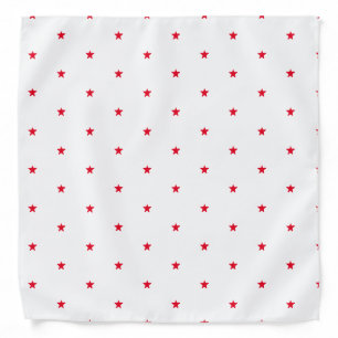 Patriotic white red stars pattern cute holiday dog bandana