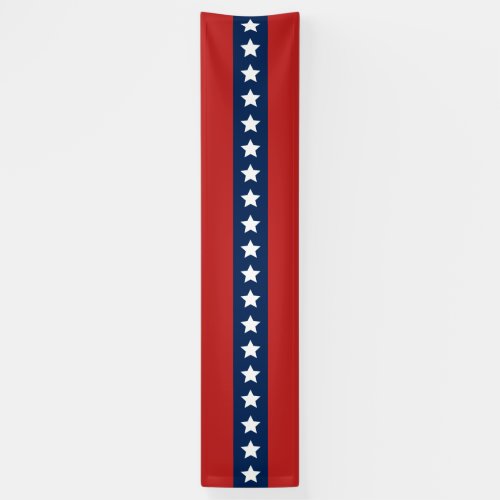 Patriotic White Stars and Blue and Red Stripes Banner