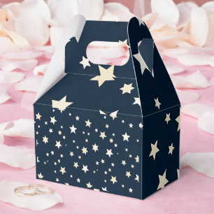 Patriotic White Stars on Navy Blue Favor Boxes