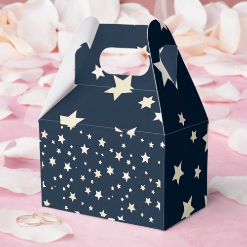 Patriotic White Stars on Navy Blue  Favor Boxes