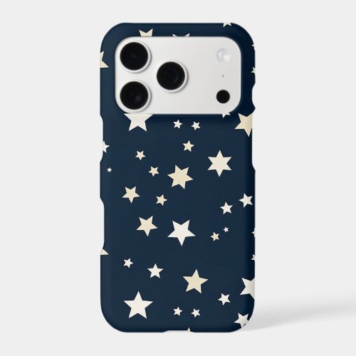 Patriotic White Stars on Navy Blue iPhone 17 Pro Case