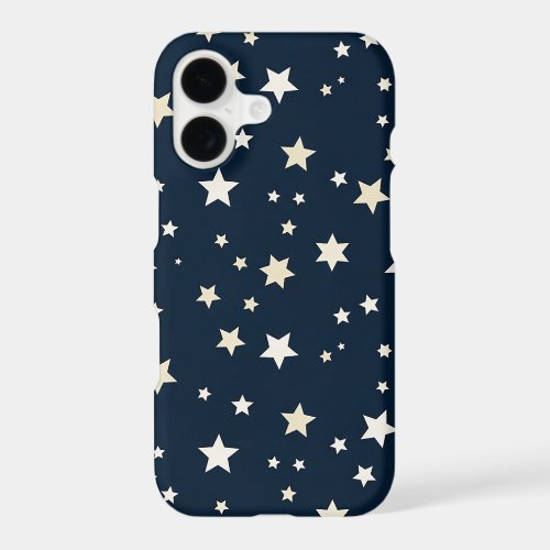 Patriotic White Stars on Navy Blue iPhone 17 Case