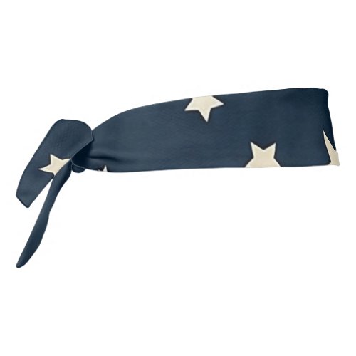 Patriotic White Stars on Navy Blue  Tie Headband