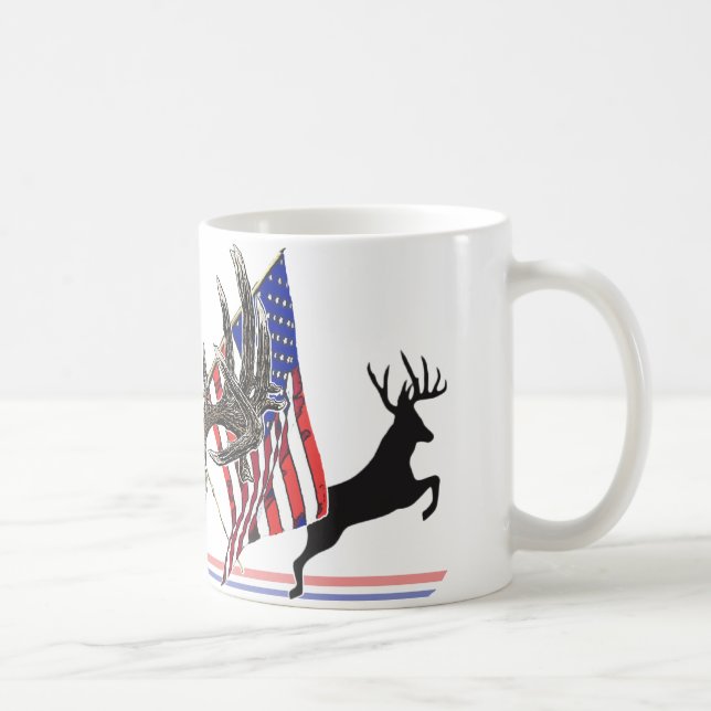 Patriotic Whitetail buck Coffee Mug (Right)