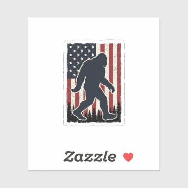 Patriotic Wilderness Creature Vintage Flag Vector  Sticker (Sheet)