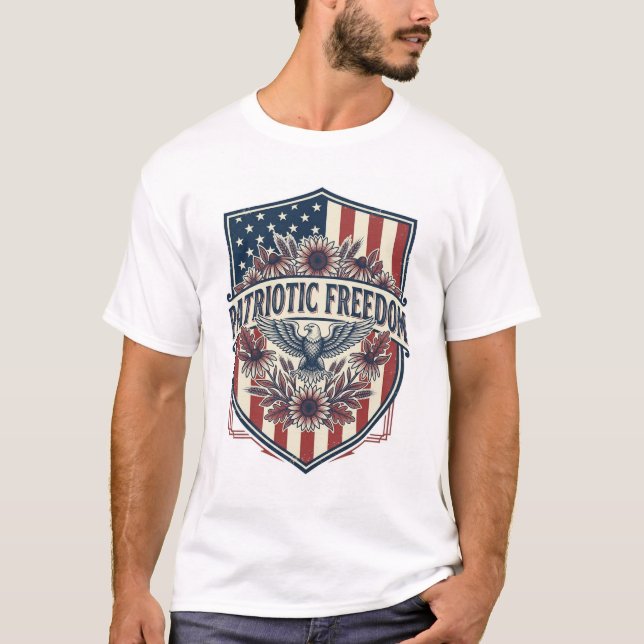 Patriotic Wildflower Lover Vector Graphic Tee (Front)