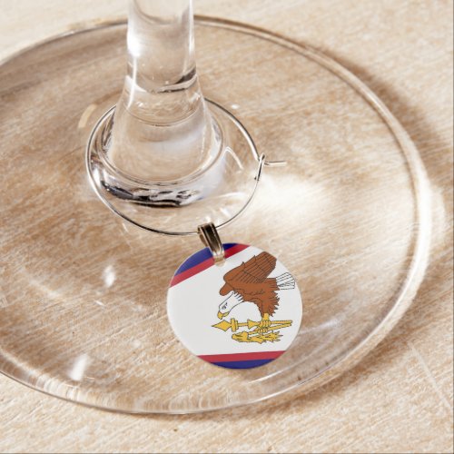 Patriotic wine charm with Flag of American Samoa