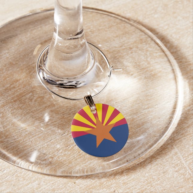 Patriotic wine charm with Flag of Arizona State (In Situ)
