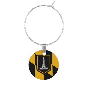 Patriotic Wine Charm With Flag Of Baltimore by AllFlags at Zazzle