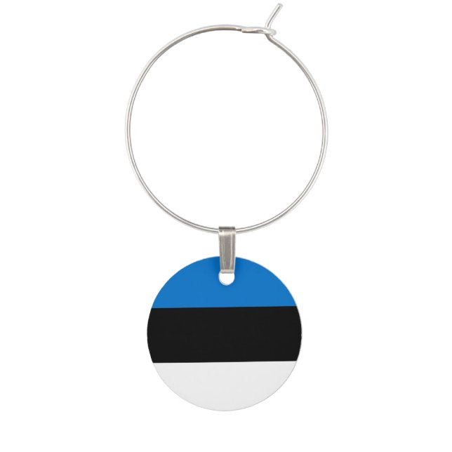 Patriotic wine charm with Flag of Estonia (Front)