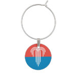 Patriotic wine charm with Flag of Kansas City