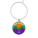 Patriotic wine charm with Flag of Manitou Springs