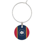 Patriotic wine charm with Flag of Mississippi