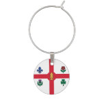 Patriotic wine charm with Flag of Montreal