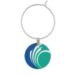Patriotic wine charm with Flag of Ottawa, Canada