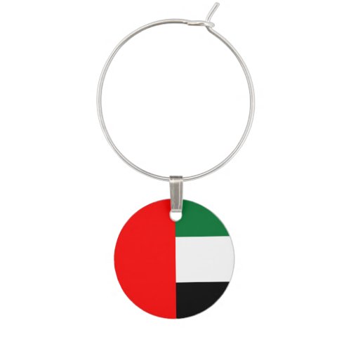 Patriotic wine charm with Flag of UAE