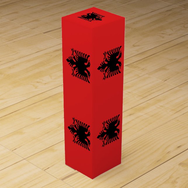 Patriotic wine gift box  Flag of Albania (Front)