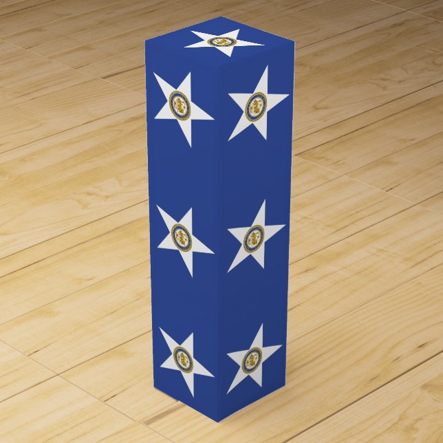 Patriotic wine gift box  Flag of Houston (Front)