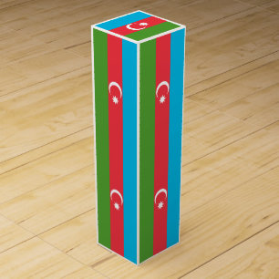 Patriotic wine gift box with Flag of Azerbaijan