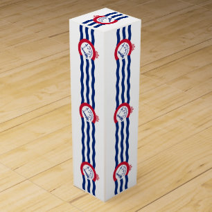 Patriotic wine gift box with Flag of Cincinnati