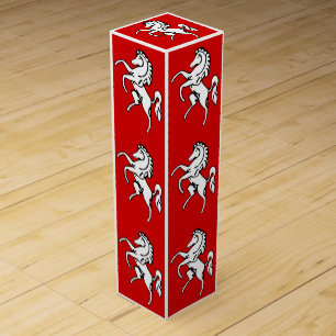 Patriotic wine gift box with Flag of Kent, England