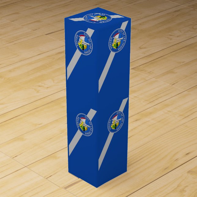 Patriotic wine gift box with Flag of Las Vegas (Front)