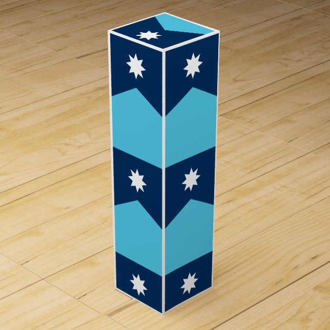 Patriotic wine gift box with Flag of Minnesota, US (Front)