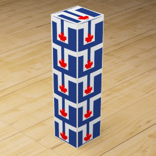 Patriotic wine gift box with Flag of Toronto