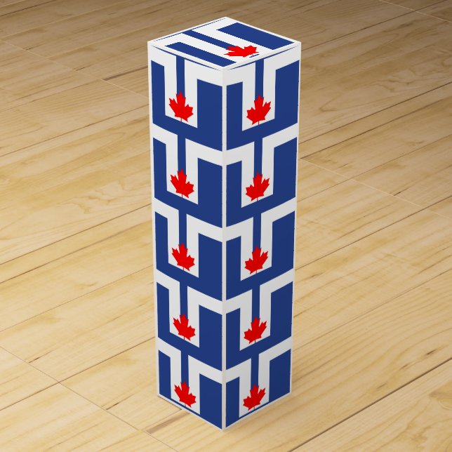 Patriotic wine gift box with Flag of Toronto (Front)