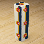Patriotic wine gift box with Flag of Tulsa City