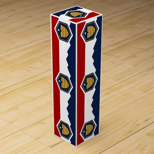 Patriotic wine gift box with Flag of Utah, USA (Front)