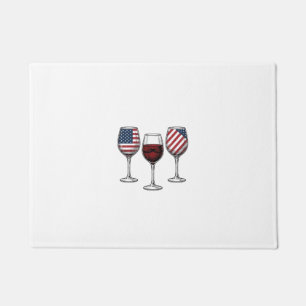 Patriotic Wine Glasses Vintage Vector Shirt Design Doormat