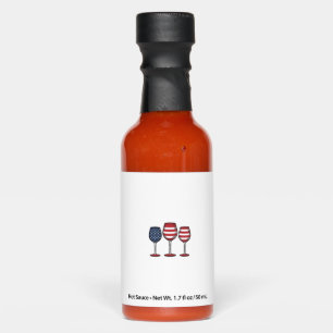 Patriotic Wine Glasses Vintage Vector Shirt Design Hot Sauces