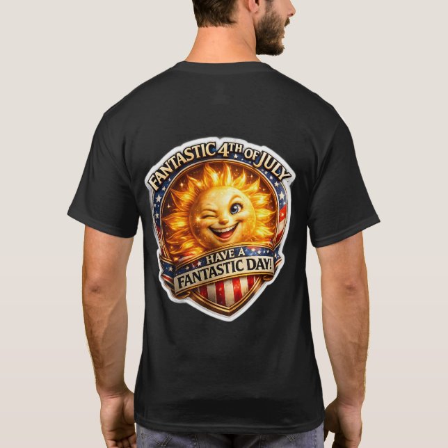 Patriotic winking son fourth of July celebration b T-Shirt (Back)
