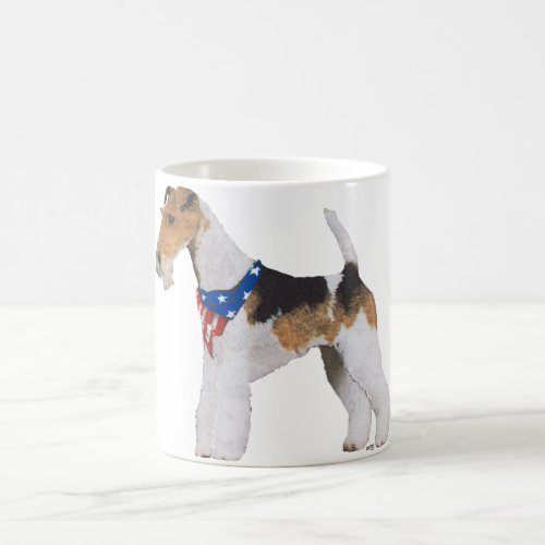 Patriotic Wire Fox Terrier Coffee Mug