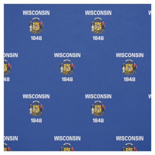 Patriotic Wisconsin State Flag Fabric