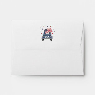 Patriotic with Red Stripes Notecard Matching Envelope