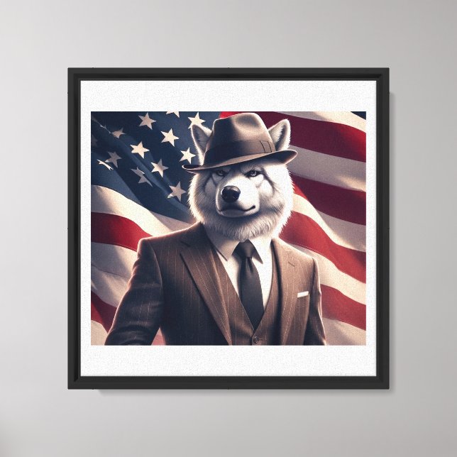 Patriotic Wolf   Canvas Print (Front)