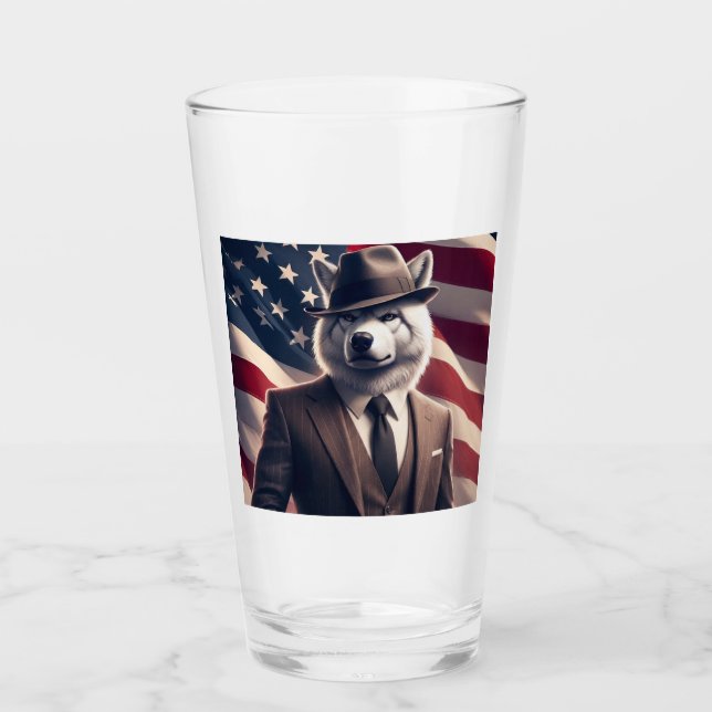 Patriotic Wolf   Glass (Front)