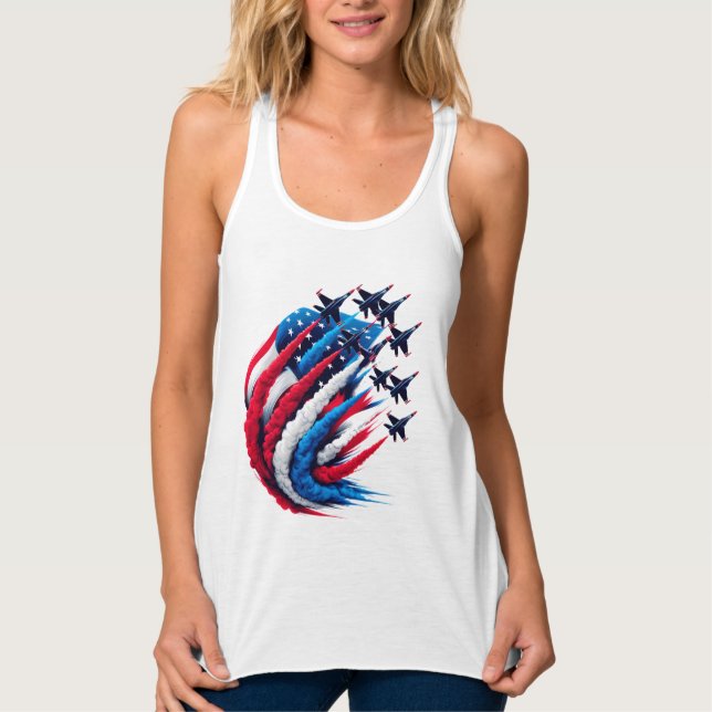 Patriotic Women's Racerback Tank Top (Front)