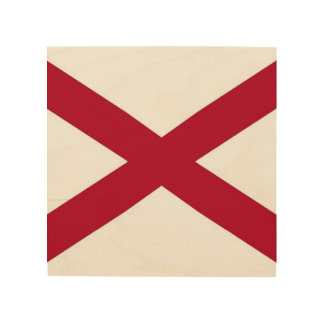 Patriotic wood canvas with Flag of Alabama