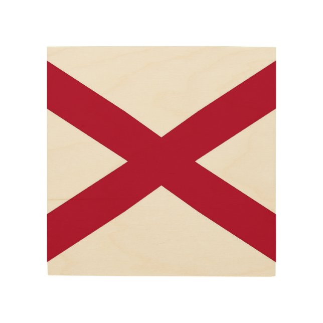 Patriotic wood canvas with Flag of Alabama (Front)