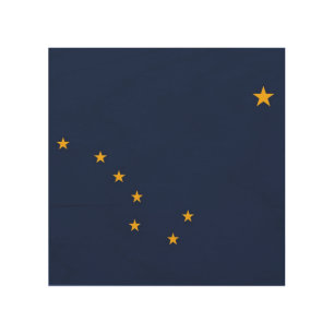 Patriotic wood canvas with Flag of Alaska