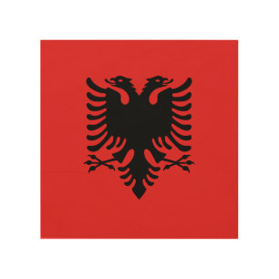Patriotic wood canvas with Flag of Albania