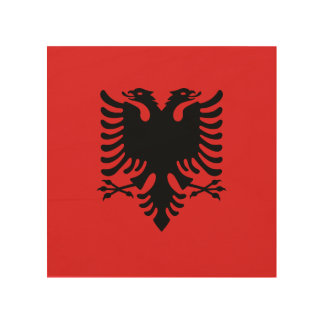 Patriotic wood canvas with Flag of Albania