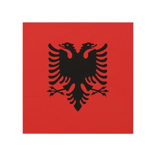 Patriotic wood canvas with Flag of Albania