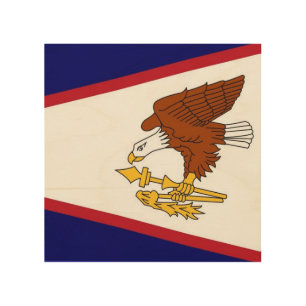 Patriotic wood canvas with Flag of American Samoa